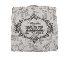 Soleil docre Coussin tapissier en Coton imprimÃ© 40x40x8 cm Paris Gris