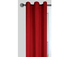 Lovely Casa R64689305 Nelson Rideau Occultant Isolant Polyester Rouge 240 x 135 cm