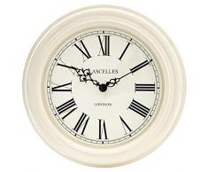 Roger Lascelles LC/LASC/CRM Horloge, MÃ©tal, crÃ¨me, 32 x 5 x 32 cm