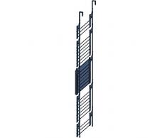 MSV 130124 Etendoir pour Porte/Mural avec Tablette 5 Niveaux Acier/Bambou Argent 180 x 55 cm