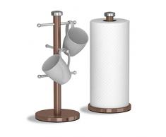 Morphy Richards Accents, Tasse Arbre et Serviette, Lot de 6 pÃ´les rÃ©versibles en Acier Inoxydable, S/Acier, de, cuivrÃ©, 15 x 15 x 34.5 cm