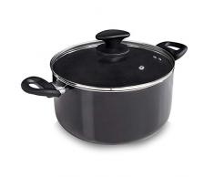 TOWER Essentials, Cocotte, Acier Inoxydable, Noir, 24Â cm