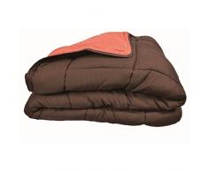 Couette bicolore Polyester Chocolat/Corail 200 x 200 cm - POYET MOTTE - Gamme CALGARY