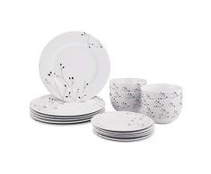 AmazonBasics Service de table 18Â piÃ¨ces - Branches, pour 6Â personnes