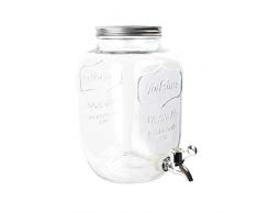 Saveur et Degustation KV7169 Fontaine Boisson Verre 4L, Transparent, 21,5 x 15 x 25,3 cm