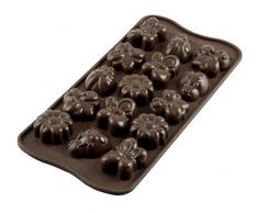 Silikomart 22.124.77.0065 SCG24 Moule pour Chocolat Thème Printemps 15 Cavités Silicone Marron