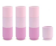 COOKUT MOJ10VI Pack de 10 Bougeoirs pour Construire Un Chandelier + 4 Connecteurs avec 2 Trous + 2 Connecteurs avec 4 Trous + 1 Socle Silicone Alimentaire Lila