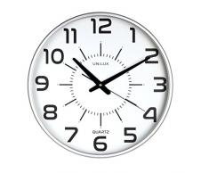 Unilux 400094488 Maxi Pop Pendule de Bureau Système Quartz Silencieuse et Lisible jusquà 150 m à 37,5 cm Gris métal, Plastique, 38 x 38 x 4,3 cm