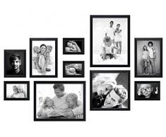 Deknudt Frames S41VH2WALL2 Cadre Photo avec RÃ¨gle Pratique pour lAccrochage Bois Noir 35 x 46 x 10 cm