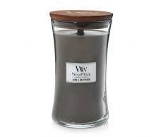 WoodWick grande bougie parfumée en jarre avec mèche qui crépite, Sable & Bois flotté, Temps de combustion jusquà 130 heures