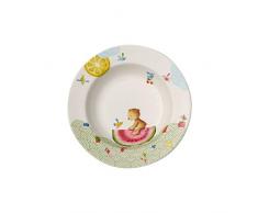 Villeroy & Boch Hungry as a Bear Assiette creuse pour enfants, 19,5 cm, Porcelaine Premium, Blanc/Multicolore