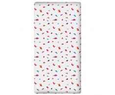 Disney La Reine des neiges Drap Housse 90x190 cm, Blanc Feuilles, 90x190