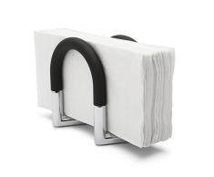UMBRA Swivel. Porte serviettes en papier Swivel. En métal nickel et plastique doux noir. Dimension 11,4 x 8.3x12.7cm