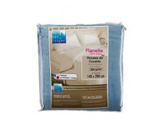 Nuit des Vosges 2141719 Caen Housse de Couette Flanelle Unie/Coton Bleu Glacier 140 x 200 cm