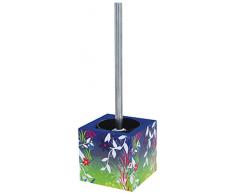 MSV 140827 Pot Ã Balai CarrÃ© ImprimÃ© Langkawi 11 x 11 x 37 cm