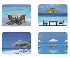 GÃ©nÃ©rique 619 Lot de 4 Sets de Table â Plage, LiÃ¨ge, Multicolore, 0 cm
