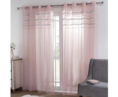 Sienna Voilage à Strass pour fenêtre Rose poudré 139,7 cm de Large x 22,2 cm de Haut