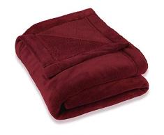 CelinaTex Couverture, Jour/Plafond, Montréal, Polaire Microfibre, Polyester, Bordeaux, 220 x 240 cm
