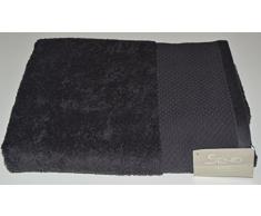 SENTO Serviette de Bain, Coton, Noir, 130 x 70 cm