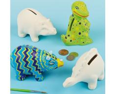 Baker Ross Tirelire Dinosaure en Porcelaine(Boîte de 3)