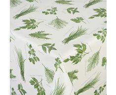 Venilia AROMATES Vert Nappe Herbes Linge de Table Toile cirÃ©e Maintenance rÃ©duite hydrophobes, Polyester, PVC, Rondes, x 140Â cm, 55043, 140 x 140 cm
