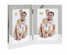 Deknudt Frames S67AH1H2V Cadre Photo Diptyque Vertical MÃ©tal ArgentÃ© Brillant 10 x 15 cm