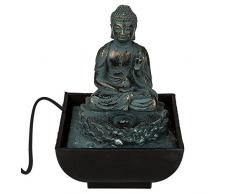 Out of the Blue Table Fontaine, Sitting Bouddha, polyrésine, Multicolore, 17 x 14 cm