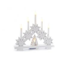 Heitmann Deco 91390, lumière LED Archet, bois naturel/blanc/Archet, Bougie, dimensions, 38 x 30 cm