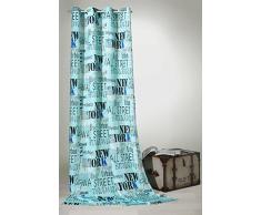 heimtexland Rideau Ã Åillets Urban Chic New York City Turquoise 245 x 140 cm