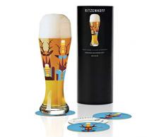 Christiane Beauregard Verre à bière en cristal avec 5 couvercles de bière 500 ml