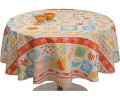 Le linge de Jules Nappe Anti-Taches Tropic - Taille : Ronde diamètre 160 cm