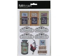 Fabscraps Papier Country Kitchen Stickers 8Â x 5.25-inch-Signage