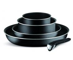 Tefal Ensemble de Casserole Ingenio Essential Anti-adhÃ©sive, Acier Inoxydable, Noir, 5 piÃ¨ces