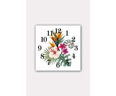 Bonamaison Horloge Murale en MDF, Multicolore, 30 x 30 cm