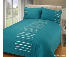 Rapport Parure de lit de Manhattan, Bleu Sarcelle, Double