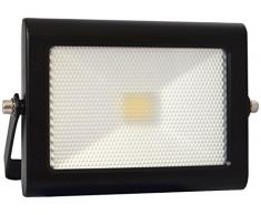 Tibelec 349220 Projecteur noir LED extra plat 10W 710 lumens - non cÃ¢blÃ© garantie 5 ans, Aluminium, 10 W, 45x148x97mm