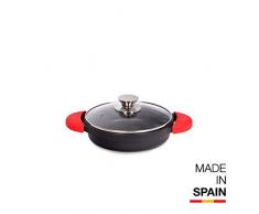 Valira 4134/25 Cocotte Basse Premium de 20 cm fabriquÃ© en Espagne, en Fonte daluminium avec Anti-adhÃ©rent Ã©cologique renforcÃ©, apte pour linduction, Noir, Ã20 cm