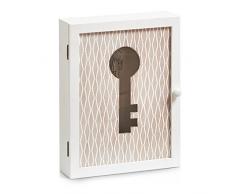 Zeller 15116 Cabinet clé Nordic 20x5,5x26cm en Bois/métal, Marron/Blanc, 20 x 5,5 x 26 cm