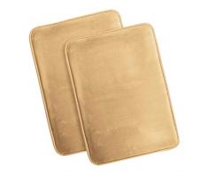 Clara Clark antidÃ©rapant en Mousse Ã mÃ©moire Tub-Shower Tapis de Bain, Noir, Camel Gold, 2 Pack Small