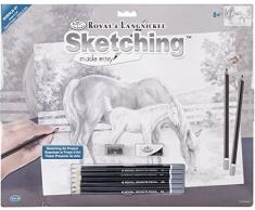Royal Brosse différents Esquisse en Facile Grand Kit de 16 x 12.75-inch, Cheval et Mollet