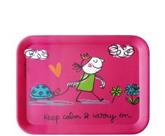 laroom 13920Â âÂ Plateau de Table Keep Calm et Carry on, Couleur Fuchsia