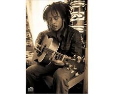 1art1 Bob Marley Poster - Sepia, Guitare (91 x 61 cm)