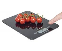 Bestron Balance de cuisine numérique avec écran LCD, Capacité 5 kg, Précision à 1 g près, Verre, Noir