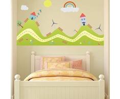 Walplus Amovible Auto-AdhÃ©sif Happy Hills Art Autocollant Mural Murals CrÃ¨che Maison Bureau, DÃ©coration 90 X 80 CM