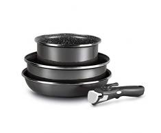 LOT de 3 pièces avec manche amovible casserole de 20 cm faitout 26 cm + poêle