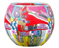 Him CC235 photophore Verre Rouge (Modern Art Red), Multicolore, 11x11x9 cm