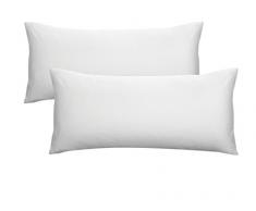 biberna 0077144Â de taies doreiller en Jersey 100% Coton avec Fermeture Ãclair, Lot de 2, 40Â X 80Â cm Blanc, 27Â x 18Â x 3Â cm