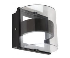 Lutec 563800015 Applique Delta 1L, MÃ©tal, IntÃ©grÃ©, 6 W, Noir