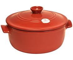 Emile Henry Eh324540 Cocotte Ronde Céramique Orange Brique 26 X 26 X 16,5 cm