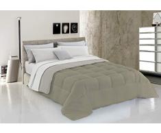 Italian Bed Linen Couette dhiver 150 x 200 cm Tourterelle/crème